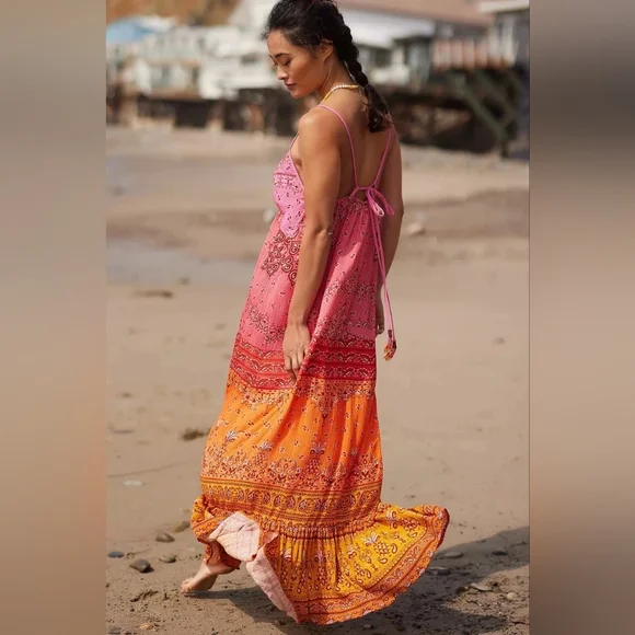 farm rio orange sunset maxi dress FARM Rio | Dresses | Pink And Orange Bohemian Maxi Dress